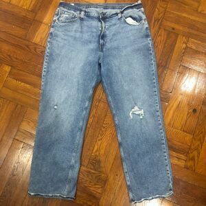 Gap 90's Loose High Rise Jeans Women's 34/18R Classic Wash Denim